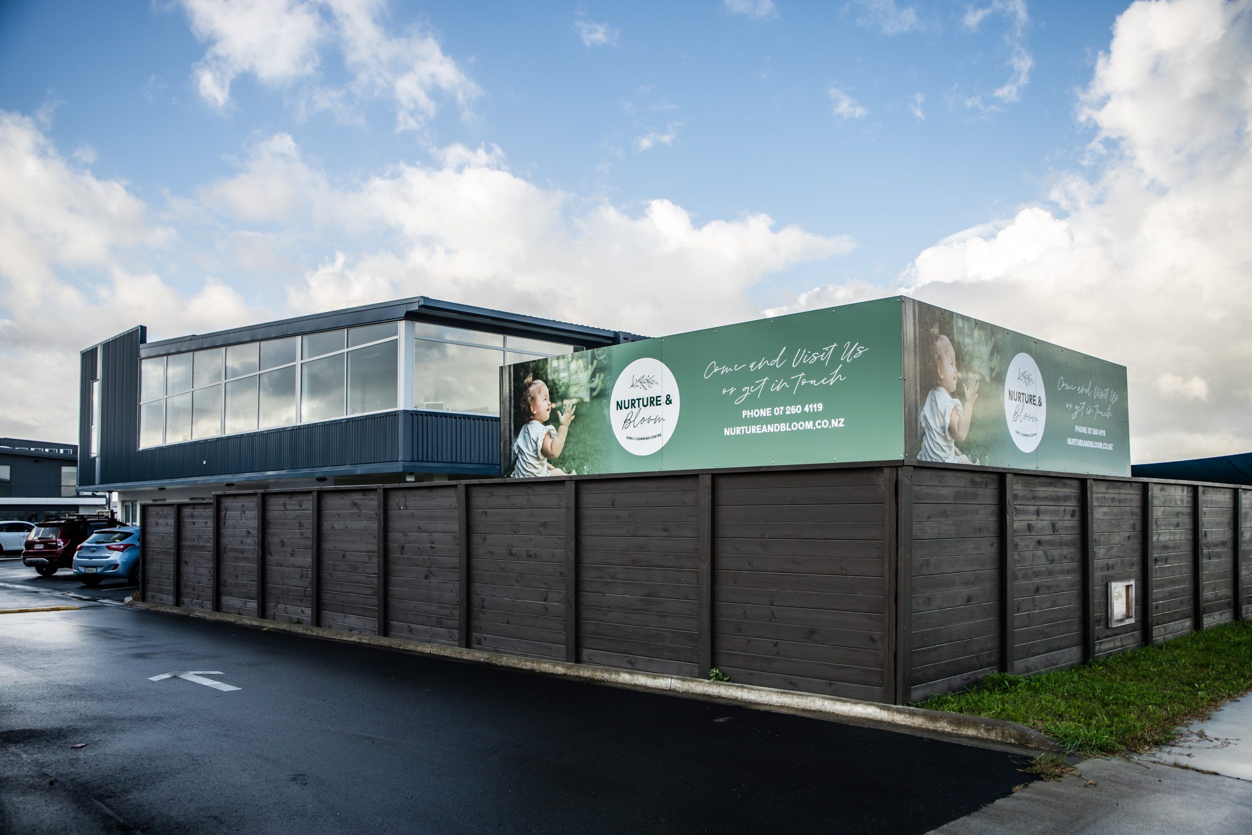 Nurture and Bloom | Exterior of our purpose built childcare centre at one entrance