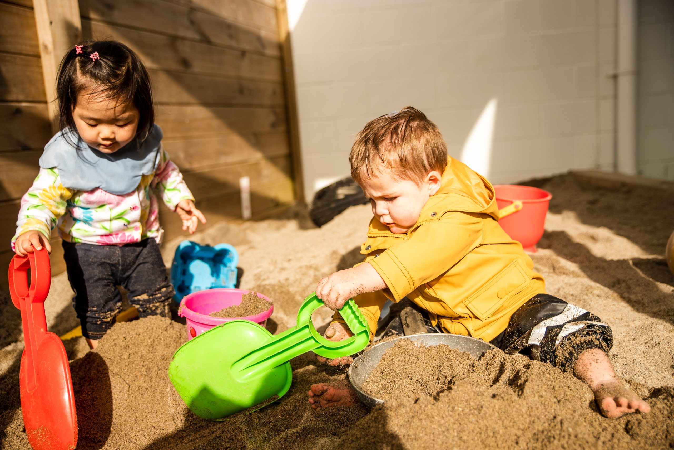 Nurture and Bloom |Children playing in one of our outdoor sandpits