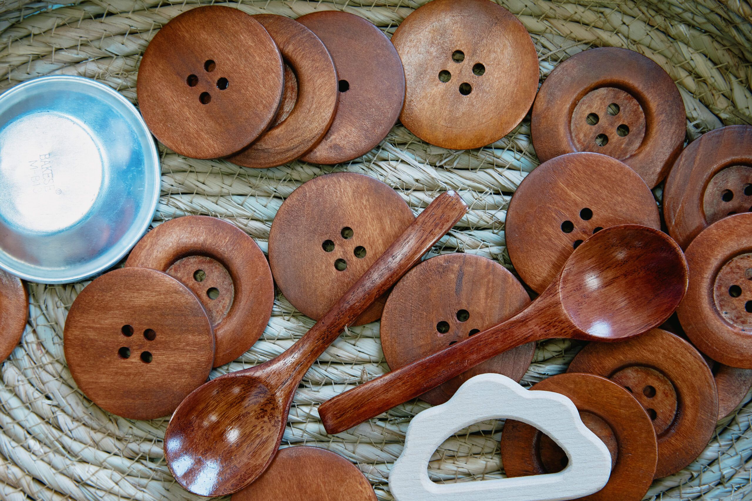 Nurture & Bloom | Wooden spoon and button play & learning activity